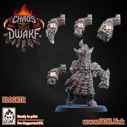 Magma Chaos Dwarf Team - Blocker 05 | UGNI Miniatures | Resin
