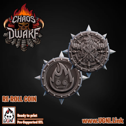 Magma Chaos Dwarf Team - Team Coins (2pcs) | UGNI Miniatures | Resin