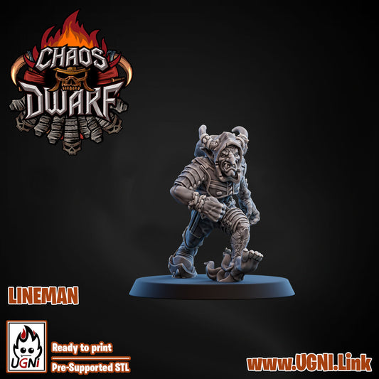 Magma Chaos Dwarf Team - Lineman 07 | UGNI Miniatures | Resin