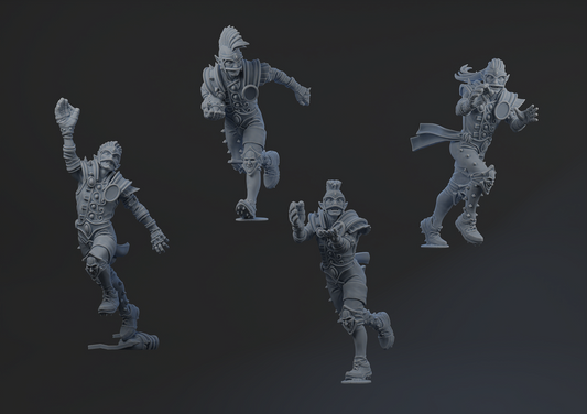Pro Elves Team - Catchers (4pcs) | Brutefun Miniatures | Resin