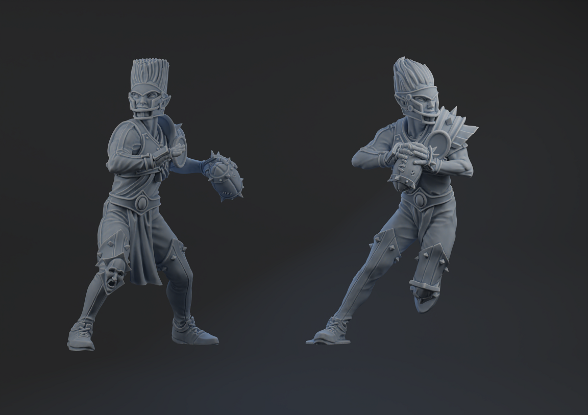 Pro Elves Team - Throwers (2pcs) | Brutefun Miniatures | Resin