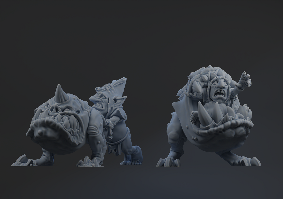 Snottingham Skwurtz Team - Runt Handlers (2pcs) | Brutefun Miniatures | Resin