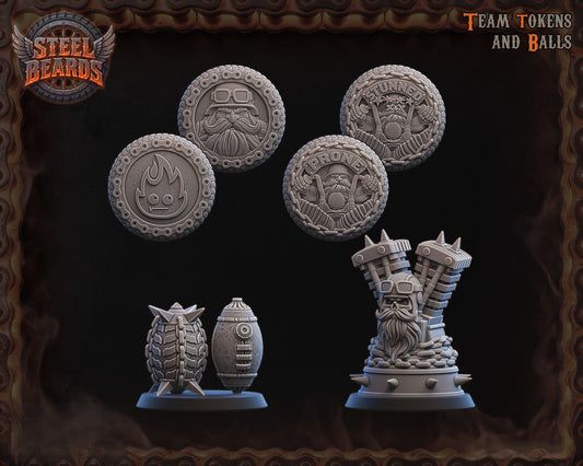 Steel Beards (Dwarves Team) - Accessories  | UGNI Miniatures | Resin