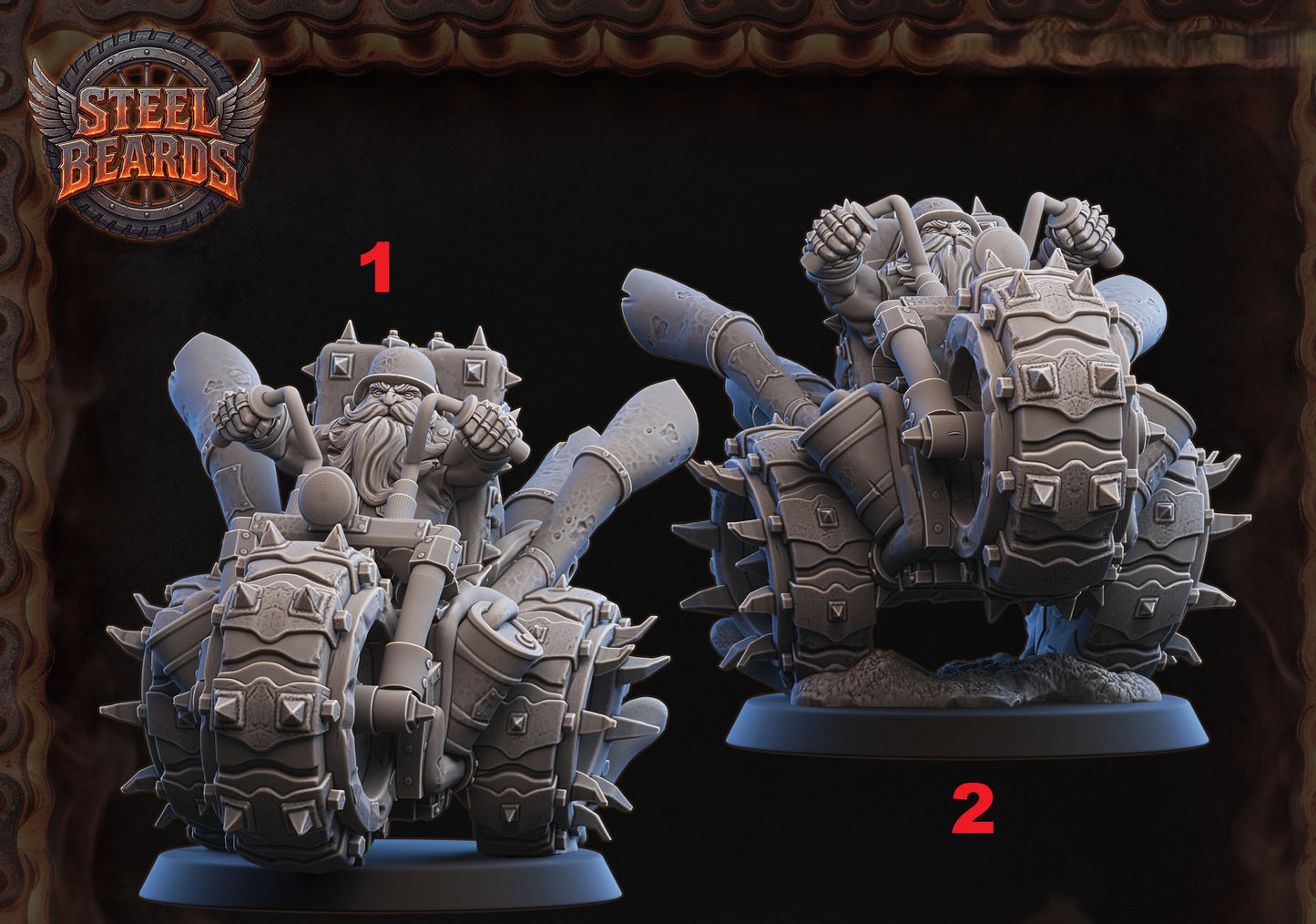 Steel Beards (Dwarves Team) - Battle Roller  | UGNI Miniatures | Resin
