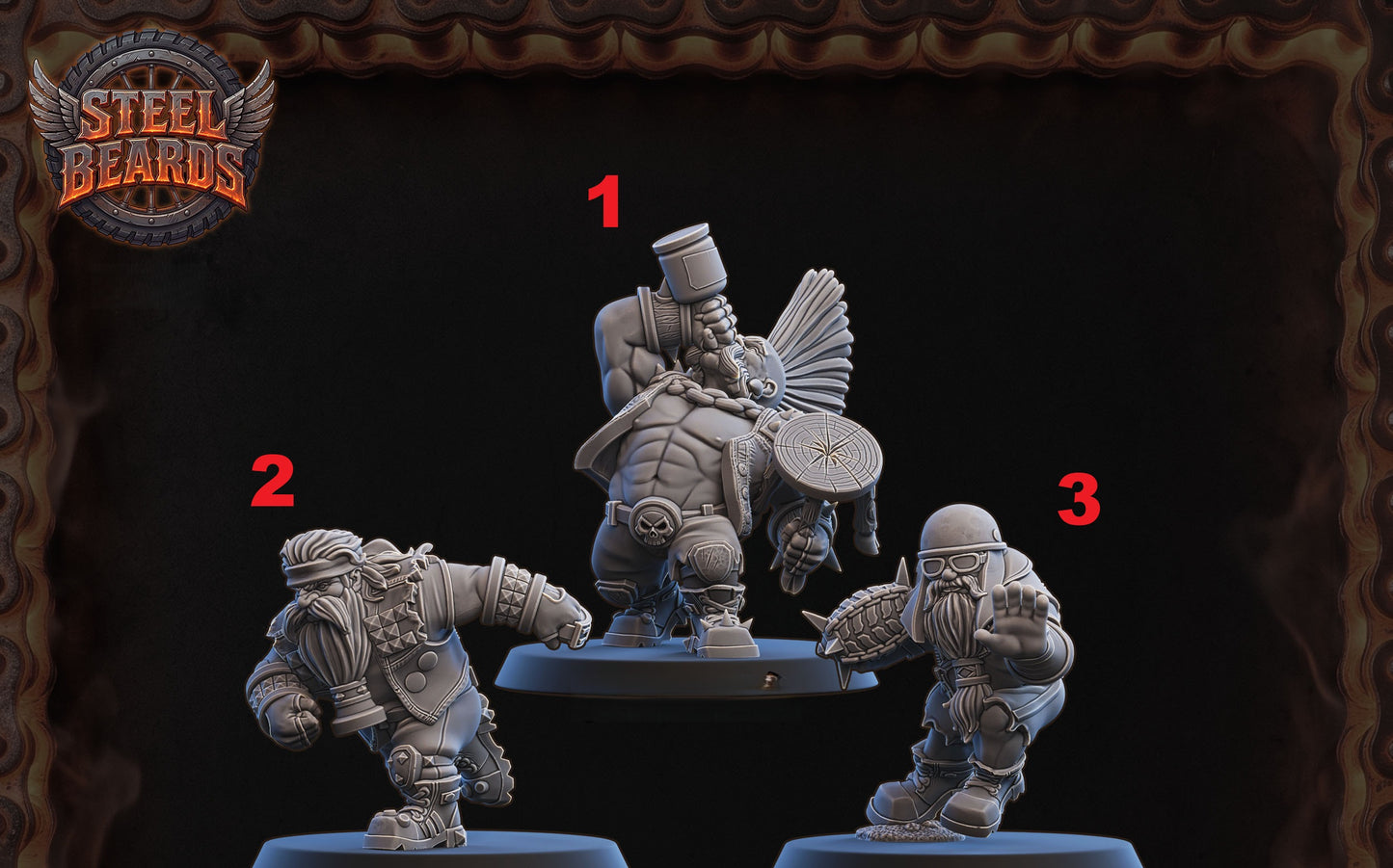 Steel Beards (Dwarves Team) - Specials  | UGNI Miniatures | Resin
