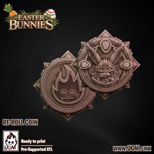 Easter Bunnies Team - Team Coins (2pcs) | UGNI Miniatures | Resin