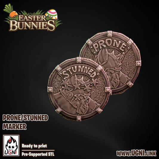 Easter Bunnies Team - Team Prone Markers (2pcs) | UGNI Miniatures | Resin