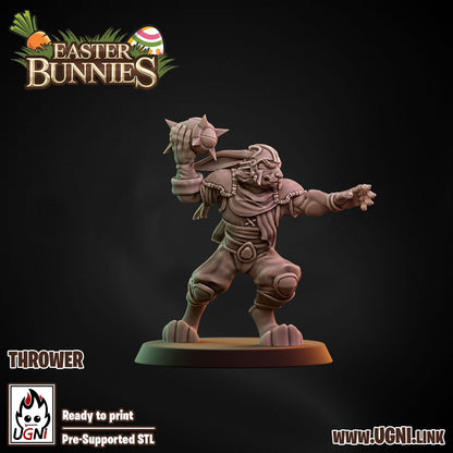 Easter Bunnies Team - Thrower 02 | UGNI Miniatures | Resin