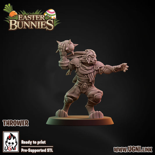 Easter Bunnies Team - Thrower 02 | UGNI Miniatures | Resin