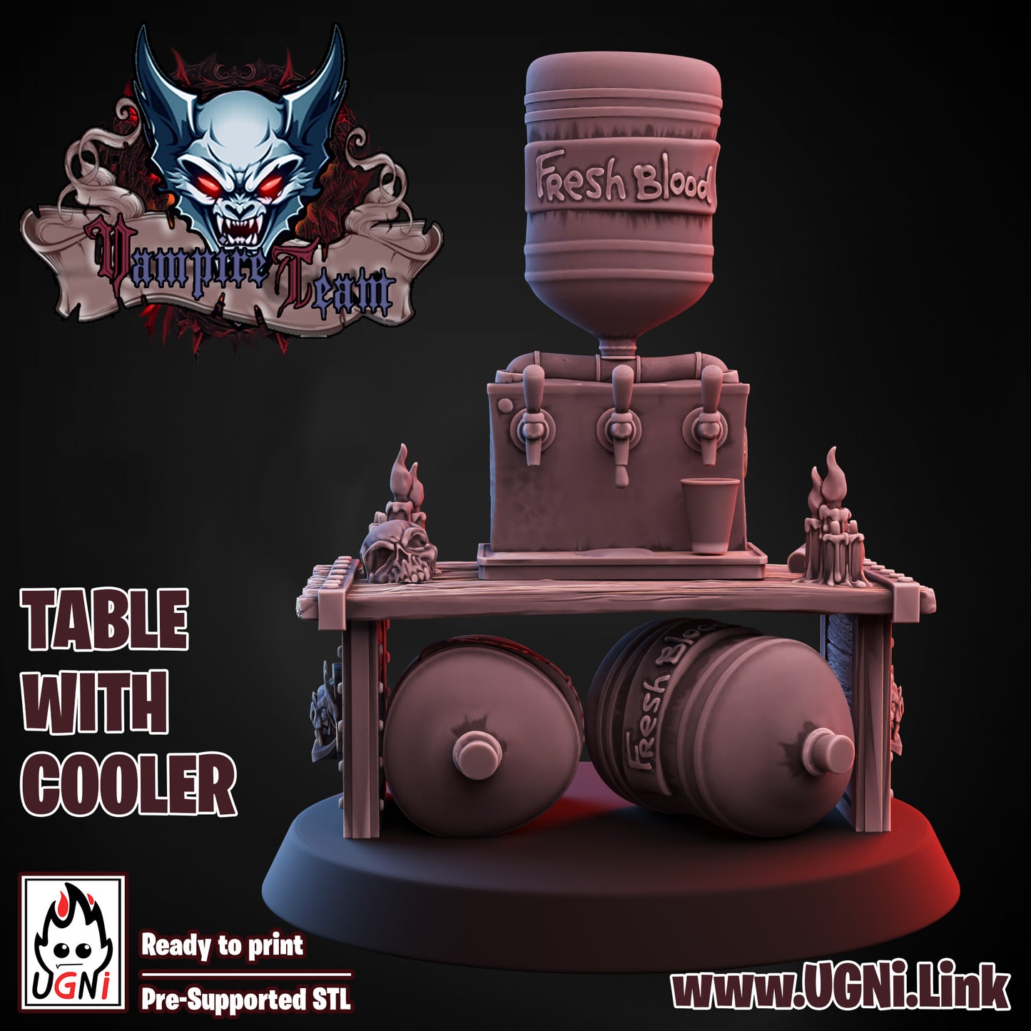 Vampire Team - Table with Cooler | UGNI Miniatures | Resin