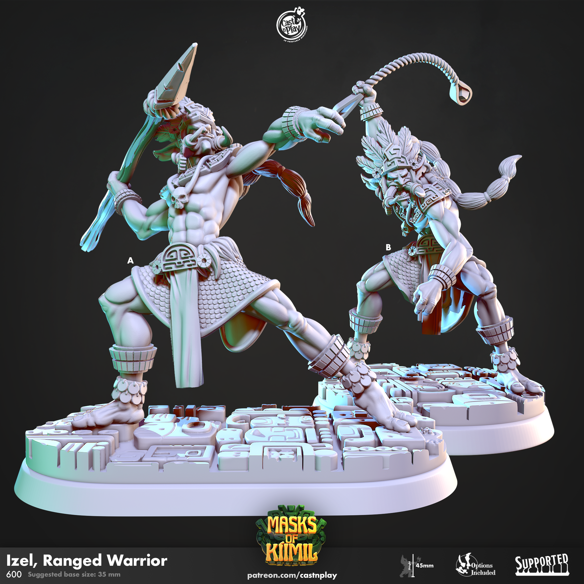 Izel - Ranged Warrior - Masks of Kiimil | Cast N Play | Resin – 3D ...