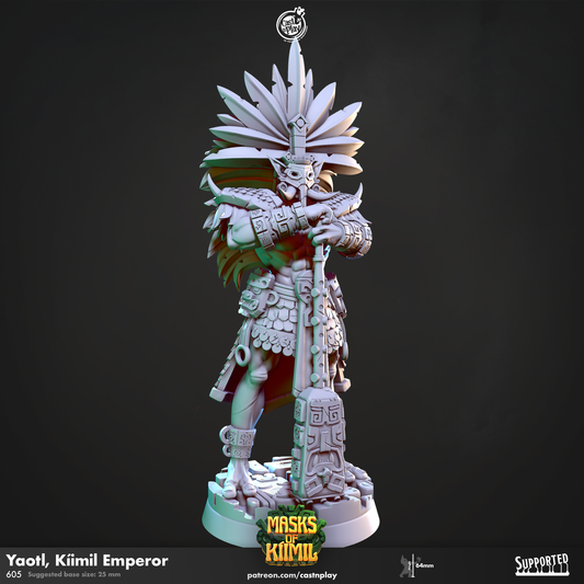 Yaotl - Kiimil Emperor - Masks of Kiimil | Cast N Play | Resin