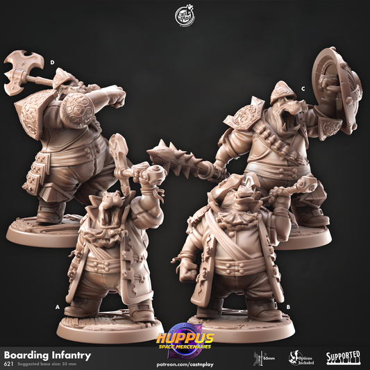 Boarding Infantry - Huppus Space Mercenaries | Cast N Play | Resin