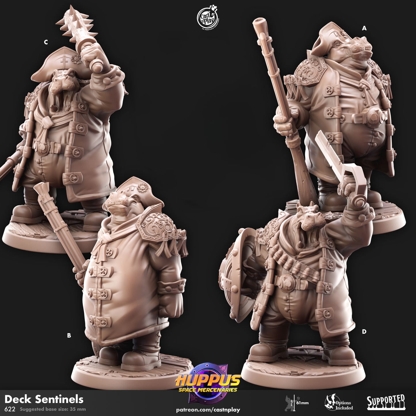 Deck Sentinels - Huppus Space Mercenaries | Cast N Play | Resin