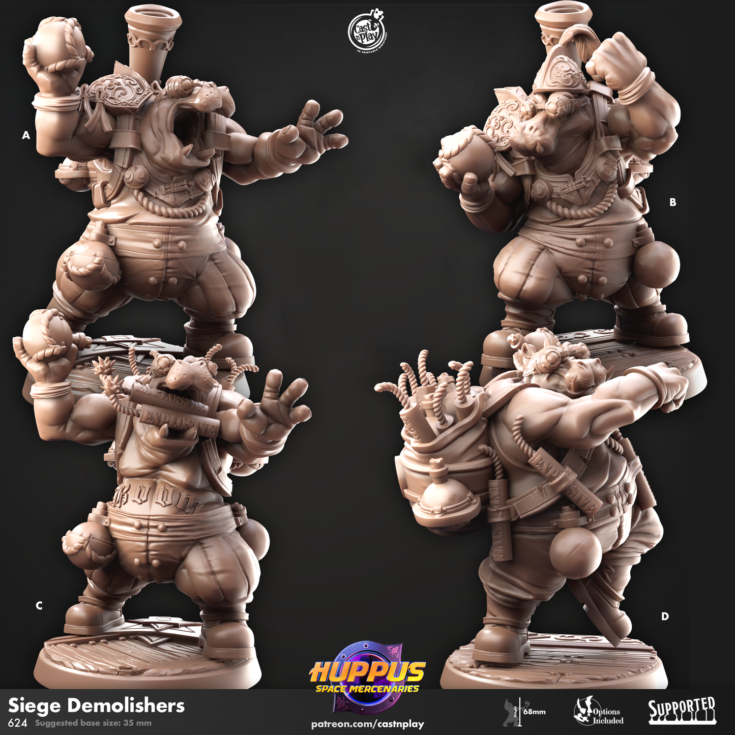 Siege Demolishers - Huppus Space Mercenaries | Cast N Play | Resin