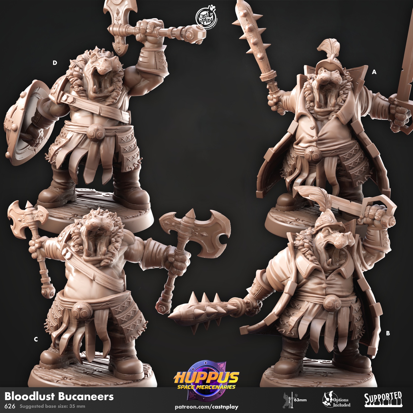 Bloodlust Buccaneers - Huppus Space Mercenaries | Cast N Play | Resin