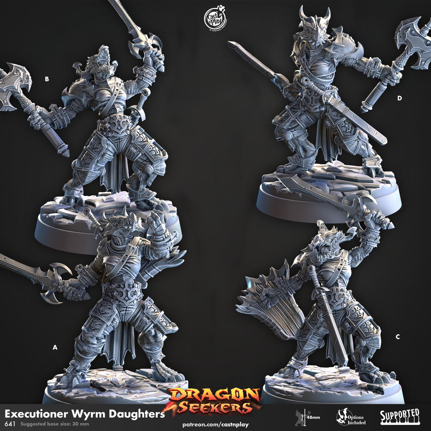 Executioner Wyrm Daughters - Dragon Seekers | Cast N Play | Resin