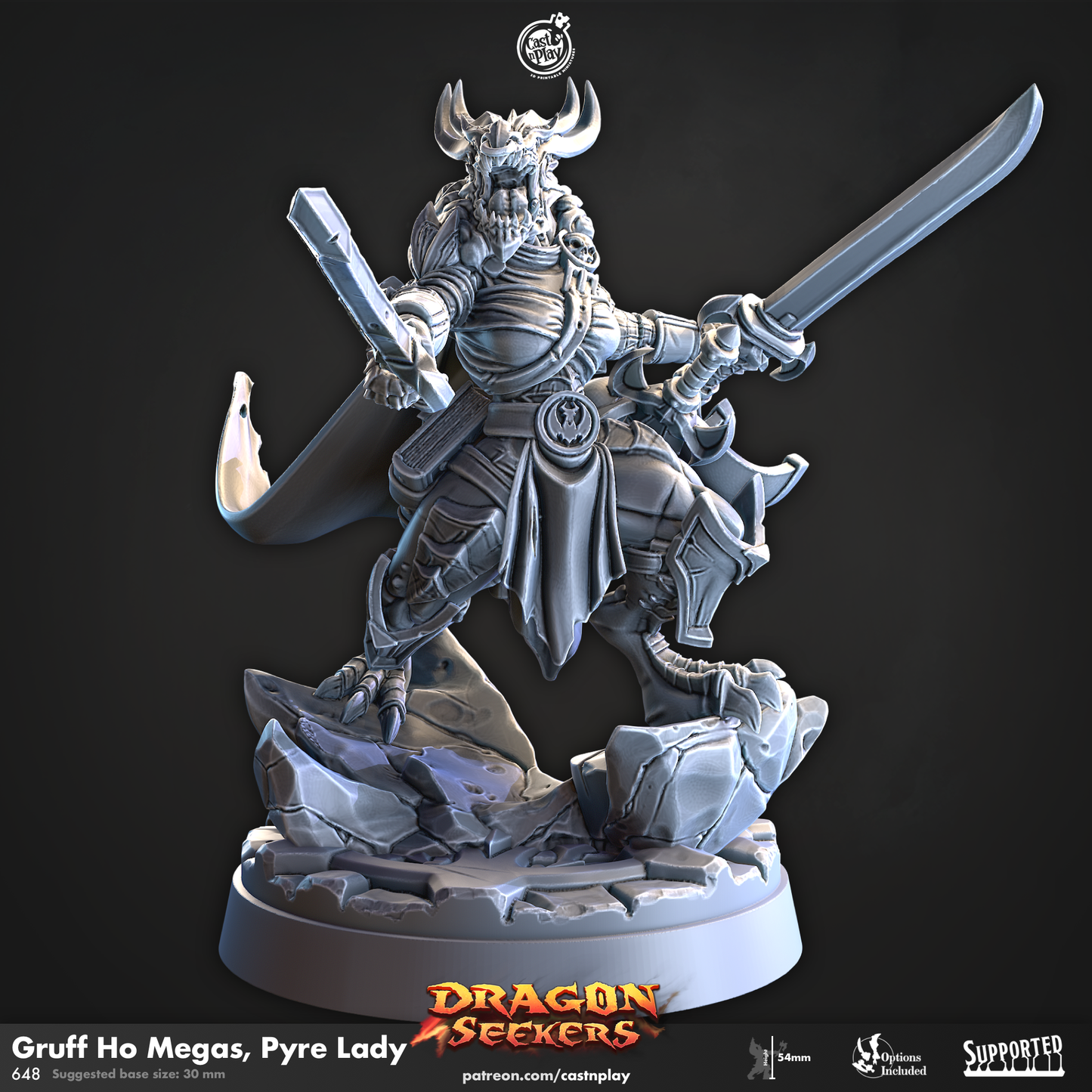 Gruff Ho Megas - Pyre Lady - Dragon Seekers | Cast N Play | Resin