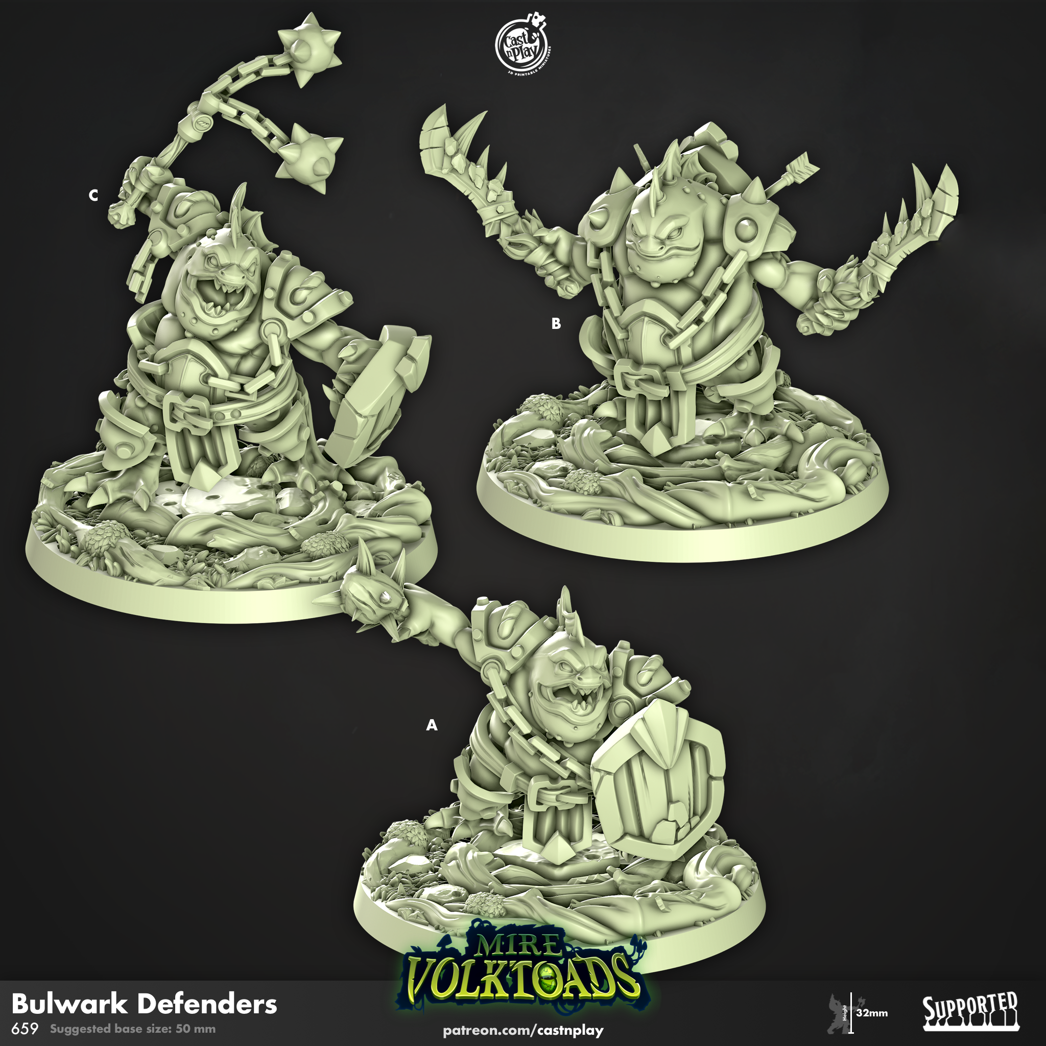 Bulwark Defenders - Mire Volktoads | Cast N Play | Resin – 3D Creatables