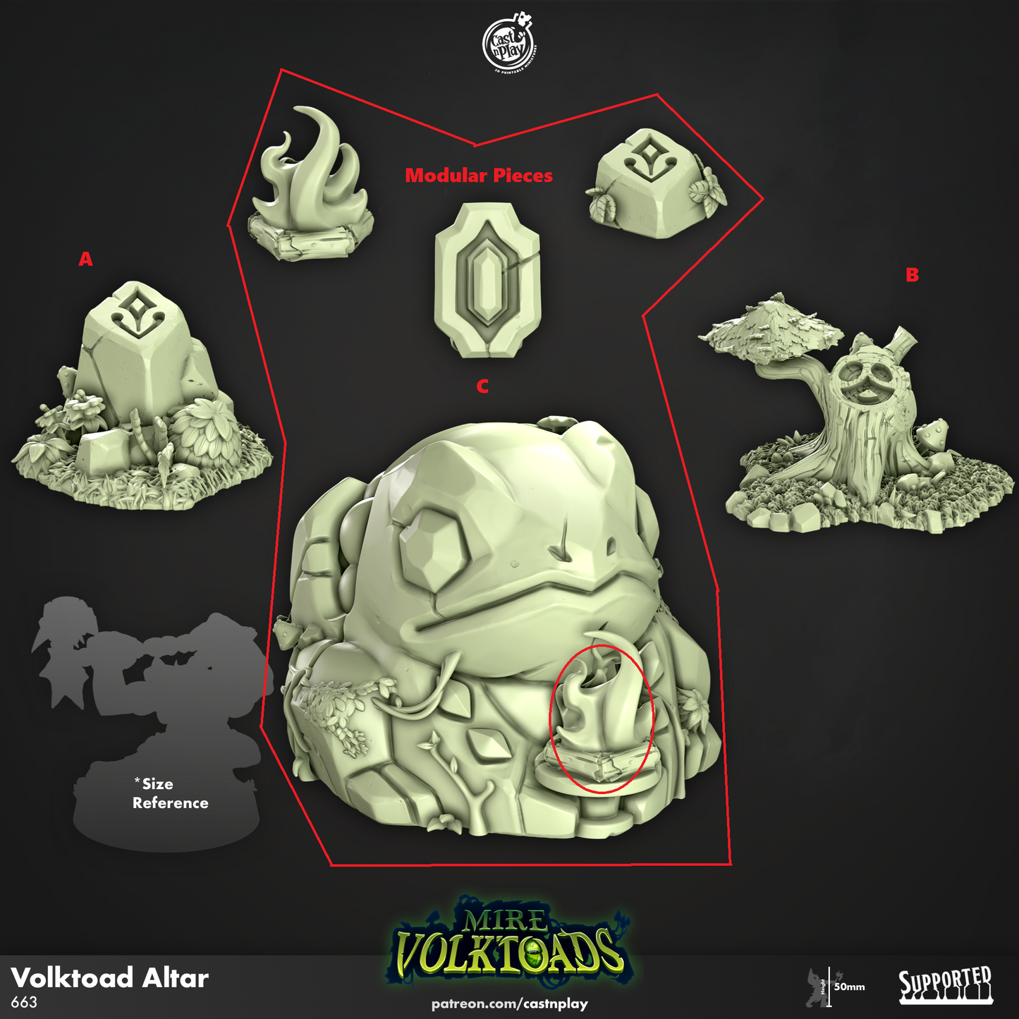 Volktoad Altar (Scatter-Terrain) - Mire Volktoad | Cast N Play | Resin