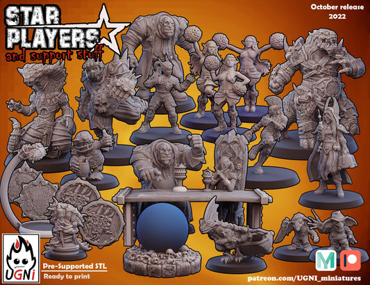 Star Players and Support Staff | UGNI Miniatures | Resin