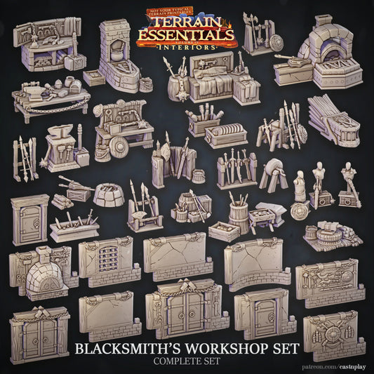 Blacksmith's Workshop Props - Terrain Essentials Interiors | Cast N Play | Resin