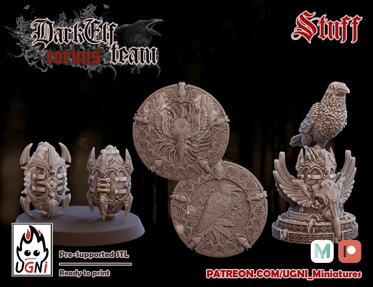 Dark Elves Team - Dark Elves | UGNI Miniatures | Resin