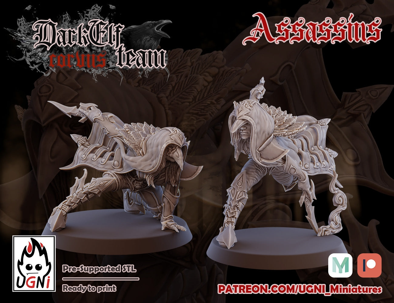 Dark Elves Team - Dark Elves | UGNI Miniatures | Resin
