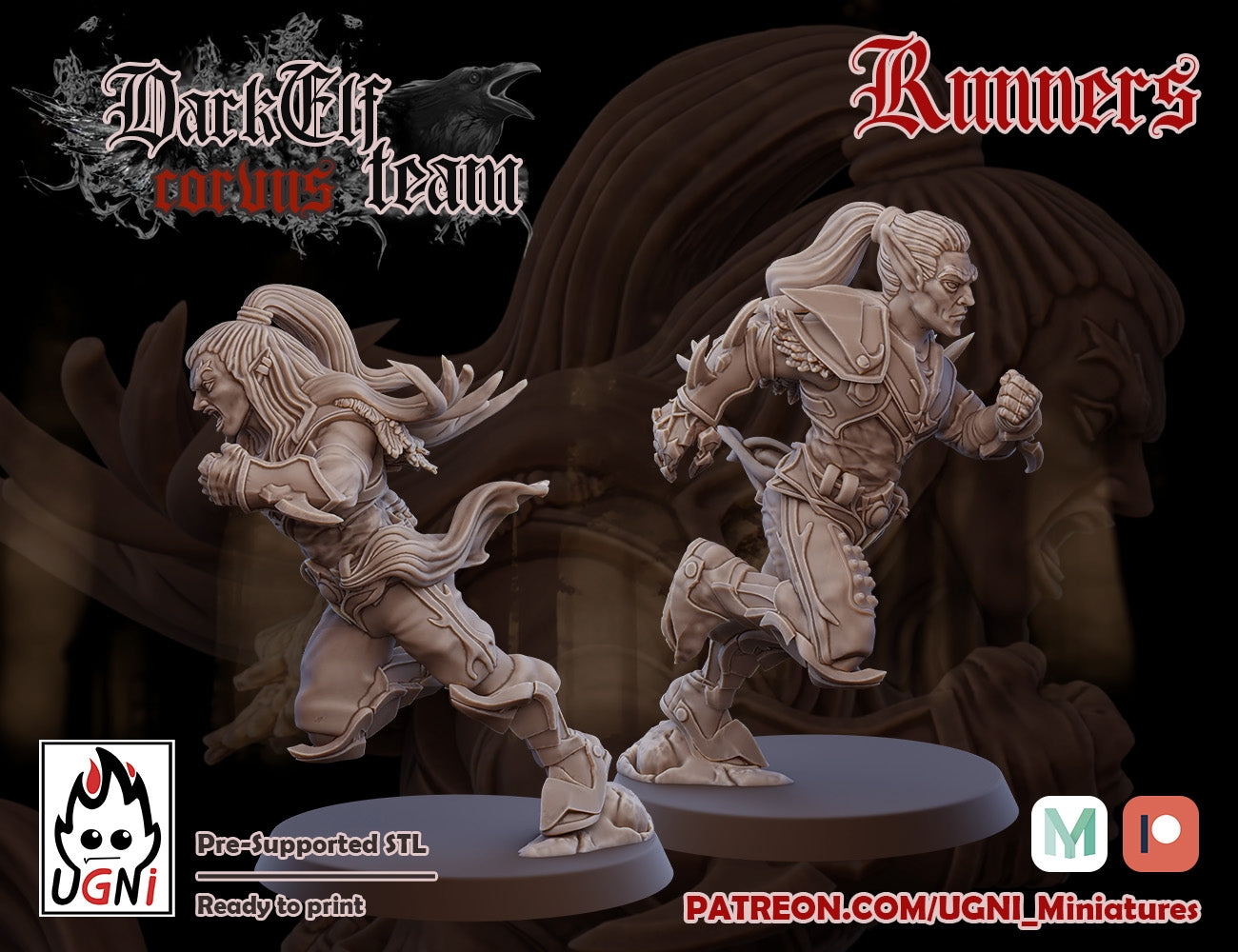 Dark Elves Team - Dark Elves | UGNI Miniatures | Resin