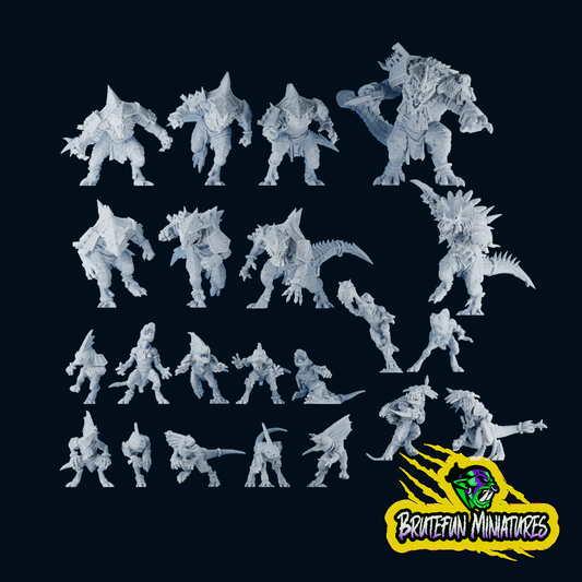 Lizardmen Team - Full Team (22 models) | Brutefun Miniatures | Resin