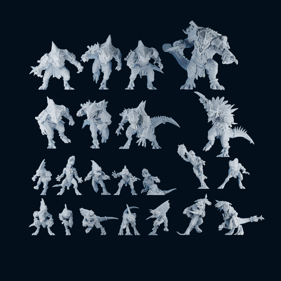 Lizardmen Team - Individual Models | Brutefun Miniatures | Resin