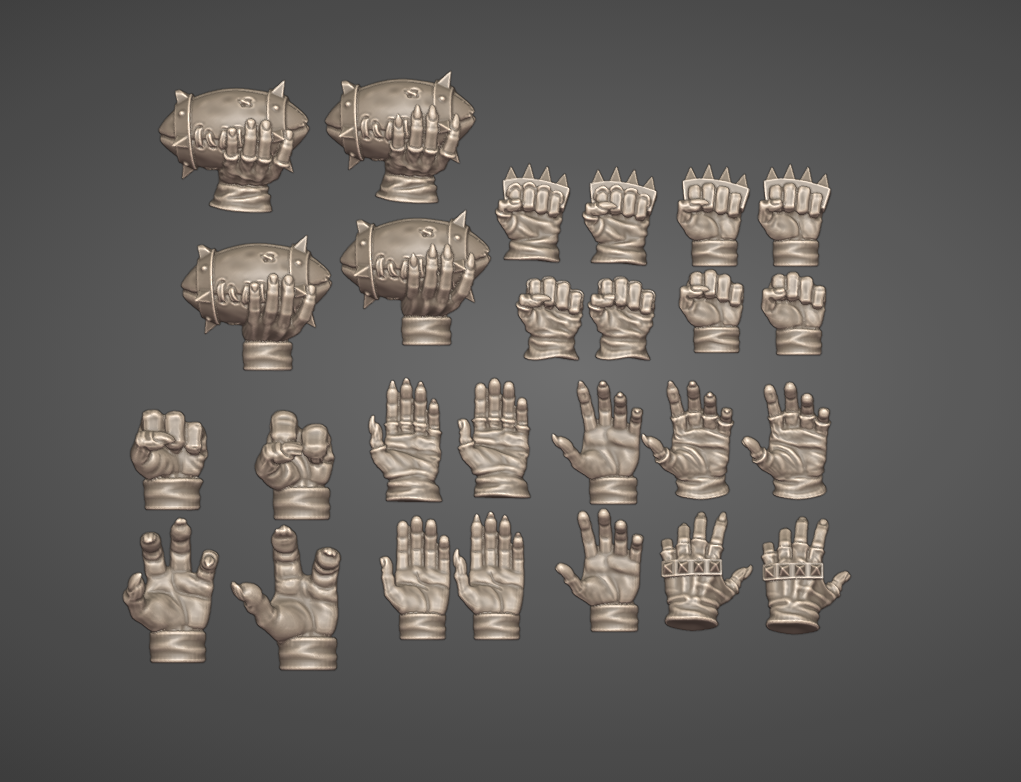 Various Hands | Brutefun Miniatures | Resin