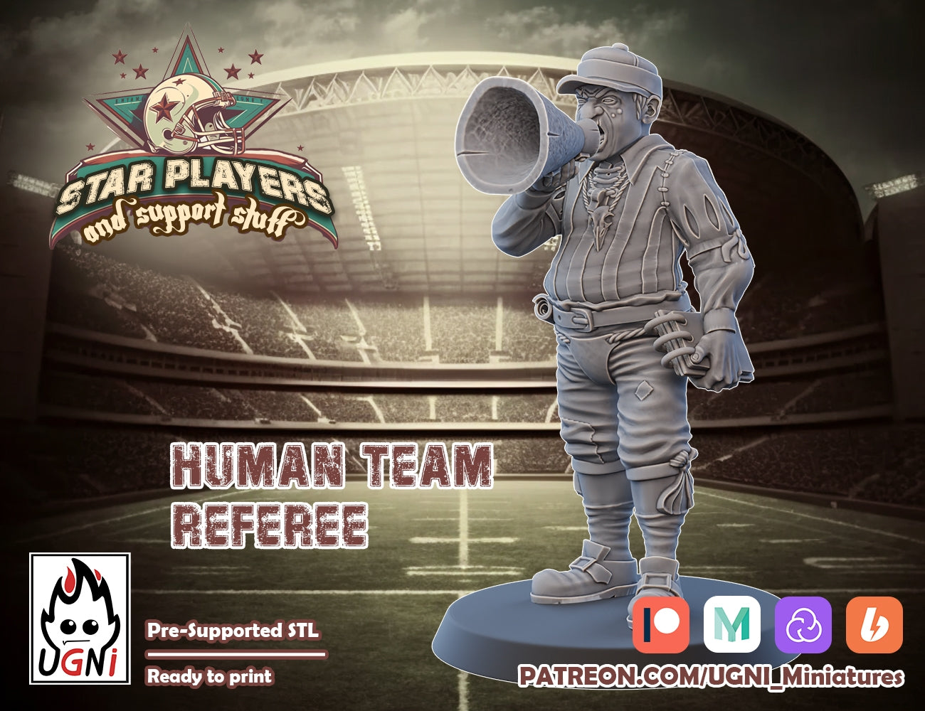 Human Referee | UGNI Miniatures | Resin – 3D Creatables