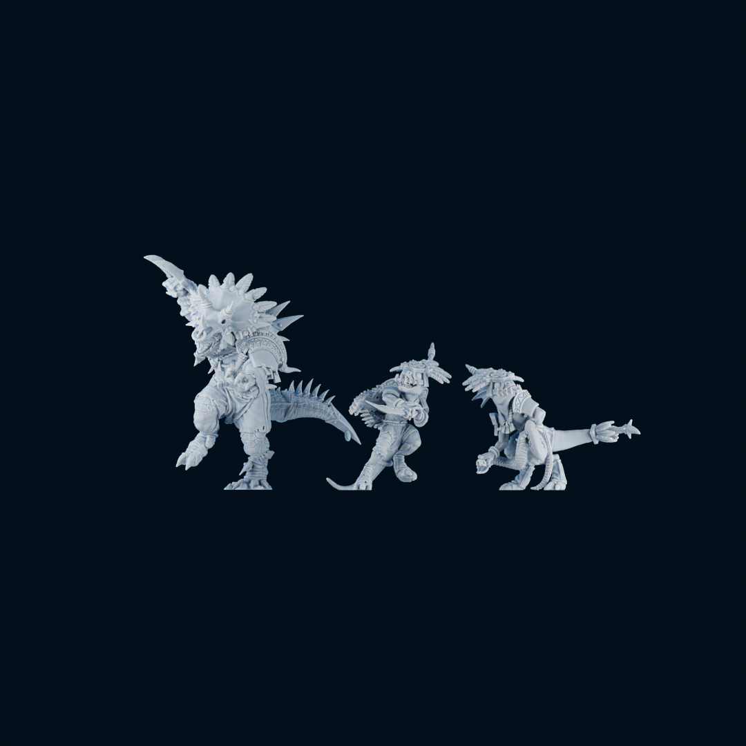 Lizardmen Star Players (3 models) | Brutefun Miniatures | Resin