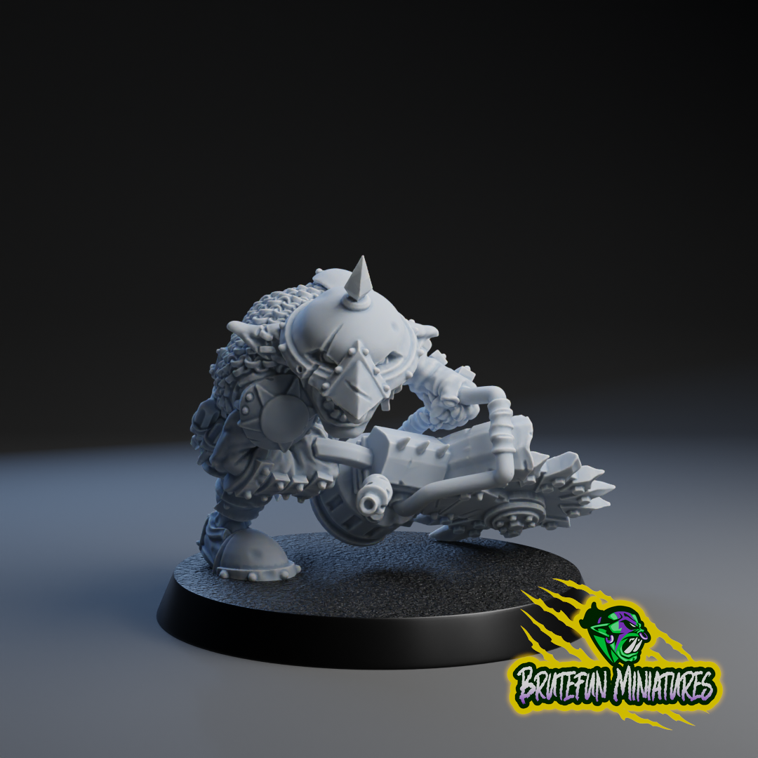 Goblin Chainsaw Star Player | Brutefun Miniatures | Resin