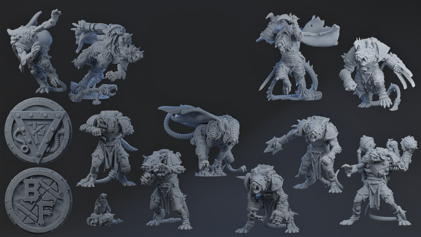 Tech Rats Team - Individual Models | Brutefun Miniatures | Resin