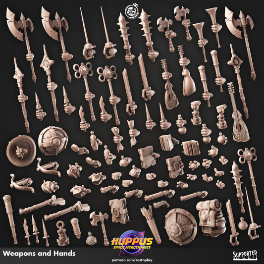 Weapons and Props - Huppus Space Mercenaries | Cast N Play | Resin